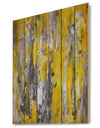 Grey and Yellow Abstract Pattern - Abstract Print on Natural Pine Wood