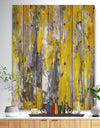Grey and Yellow Abstract Pattern - Abstract Print on Natural Pine Wood
