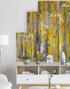 Grey and Yellow Abstract Pattern - Abstract Print on Natural Pine Wood