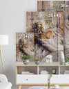 The River over the Girl - Abstract Print on Natural Pine Wood