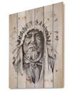 Native American Indian - Bohemian Print on Natural Pine Wood
