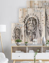 Native American Indian - Bohemian Print on Natural Pine Wood