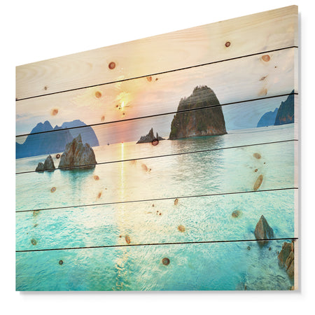 Sunrise Panorama - Photography Print on Natural Pine Wood