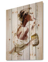 Fashion Woman - Fashion Print on Natural Pine Wood