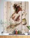 Fashion Woman - Fashion Print on Natural Pine Wood