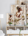 Fashion Woman - Fashion Print on Natural Pine Wood
