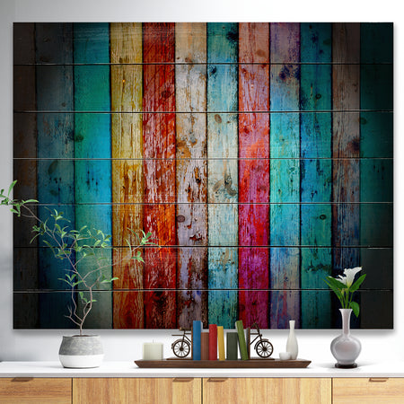 Vintage Wooden Pattern - Contemporary Print on Natural Pine Wood