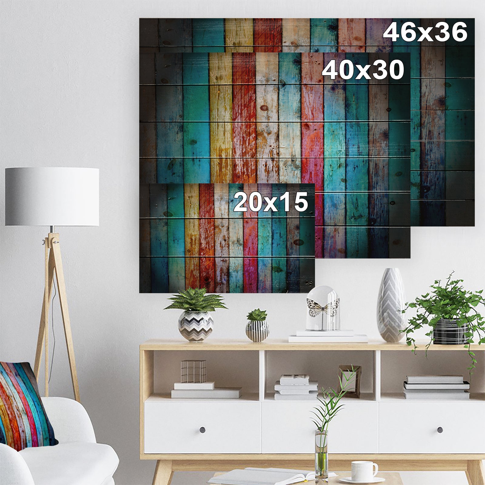 Vintage Wooden Pattern - Contemporary Print on Natural Pine Wood
