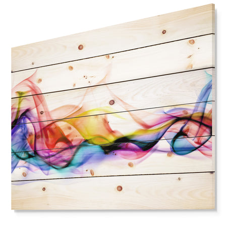 Abstract Smoke - Contemporary Print on Natural Pine Wood