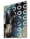 Hot Woman in Sunglasses - Sensual Print on Natural Pine Wood