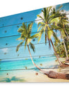 Tropical Beach - Photography Seascape Print on Natural Pine Wood