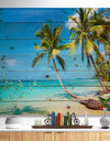 Tropical Beach - Photography Seascape Print on Natural Pine Wood