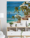 Tropical Beach - Photography Seascape Print on Natural Pine Wood