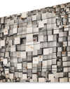Black and Grey Cubes - Contemporary Print on Natural Pine Wood