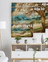 Tropical Sleeping Swing - Digital Art Landscape Print on Natural Pine Wood