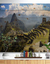 Machu Picchu Panorama - Landscape Photo Print on Natural Pine Wood