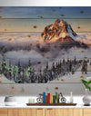 Winter Mountain Landscape - Photography Print on Natural Pine Wood