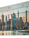 New York City Skyline - Photography Print on Natural Pine Wood