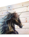 Black Unicorn - Bohemian Print on Natural Pine Wood