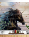 Black Unicorn - Bohemian Print on Natural Pine Wood
