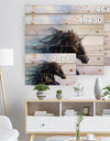 Black Unicorn - Bohemian Print on Natural Pine Wood
