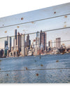 Boston Skyline Panorama - Cityscape Photo Print on Natural Pine Wood