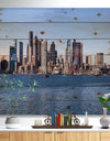 Boston Skyline Panorama - Cityscape Photo Print on Natural Pine Wood