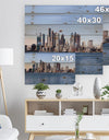 Boston Skyline Panorama - Cityscape Photo Print on Natural Pine Wood