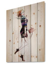 Fashionable Young Girl - Abstract Portrait Print on Natural Pine Wood