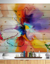Creative Flower in Multiple Colors - Floral Print on Natural Pine Wood