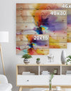 Creative Flower in Multiple Colors - Floral Print on Natural Pine Wood