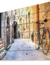 Pictorial Street of Old Italy - Cityscape Print on Natural Pine Wood