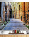 Pictorial Street of Old Italy - Cityscape Print on Natural Pine Wood