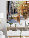 Pictorial Street of Old Italy - Cityscape Print on Natural Pine Wood
