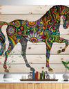 Cheerful Horse - Bohemian Print on Natural Pine Wood