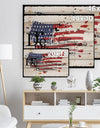 Vintage Fashion USA Flag - Map Print on Natural Pine Wood