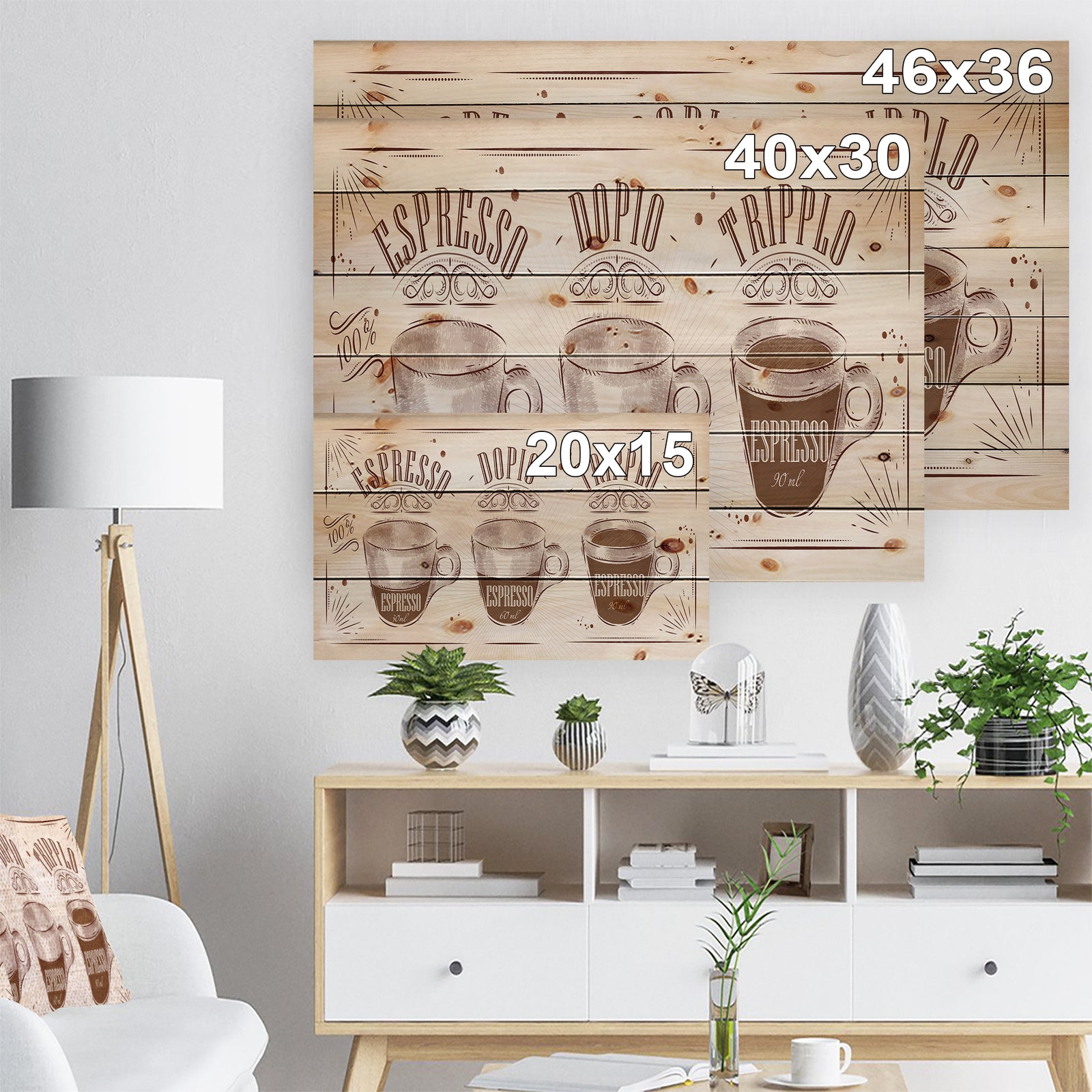 Espresso Kraf Brown - Art Print on Natural Pine Wood