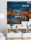 Grand Canal at Night Venice - Cityscape Photo Print on Natural Pine Wood