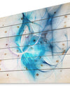 Blue Nebula Star - Abstract Print on Natural Pine Wood