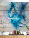 Blue Nebula Star - Abstract Print on Natural Pine Wood