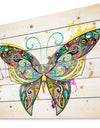 Openwork Butterfly - Bohemian Print on Natural Pine Wood