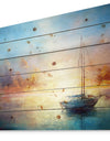 Seascape Pier - Seascape Print on Natural Pine Wood