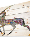 Colorful Antelope - Animal Print on Natural Pine Wood