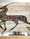 Colorful Antelope - Animal Print on Natural Pine Wood