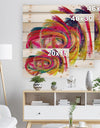 Colorful Thick Strokes - Abstract Print on Natural Pine Wood