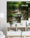 Natural Spring Waterfall - Landscape Photography Print on Natural Pine Wood