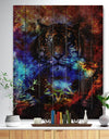 Colorful Tiger Collage - Animal Print on Natural Pine Wood