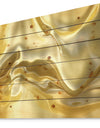 Golden Cloth Texture - Abstract Print on Natural Pine Wood