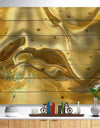 Golden Cloth Texture - Abstract Print on Natural Pine Wood