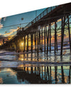 Oceanside Pier at Evening - Landscape Photography Print on Natural Pine Wood